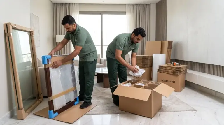 حماية الزجاج أثناء نقل العفش
